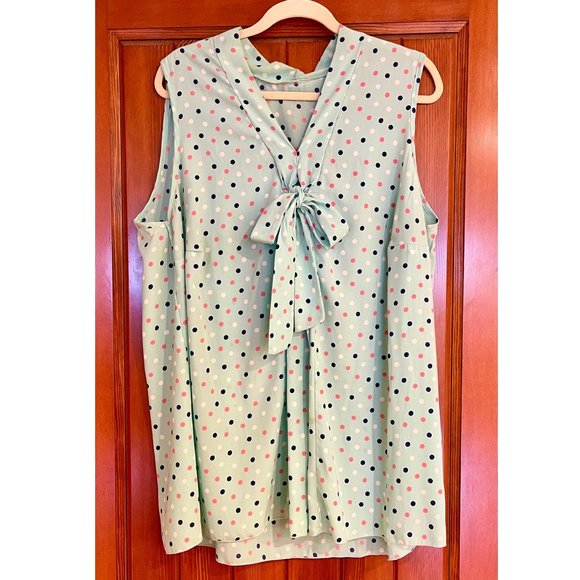 Poema Tops - Mint Dots Blouse Tunic ~ 3x ~ cool as ice cream!